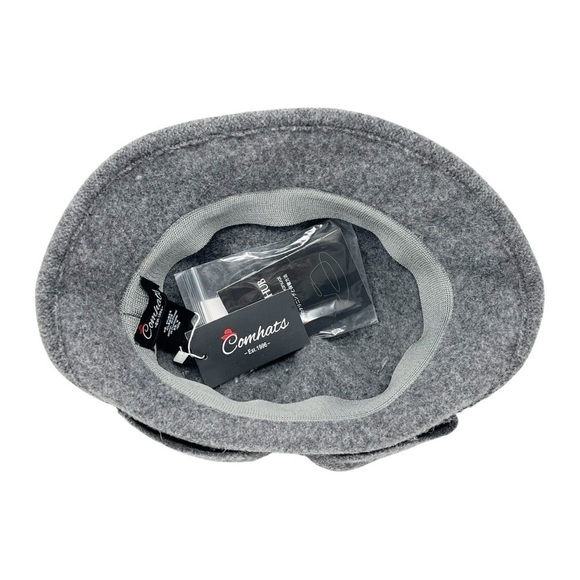 NWT Comhats Gray Wool Blend Bow Front Bucket Hat Size Medium